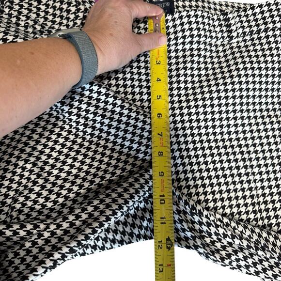 J Crew Winnie Crop Pant Womens 12 Black White Houndstooth Stretch Side Zipper - Picture 9 of 9